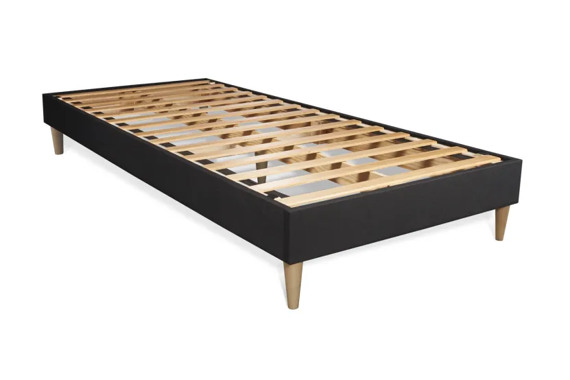 Ensemble Matelas Sommier 90x190 cm - Sommier Noir (en kit) - Active