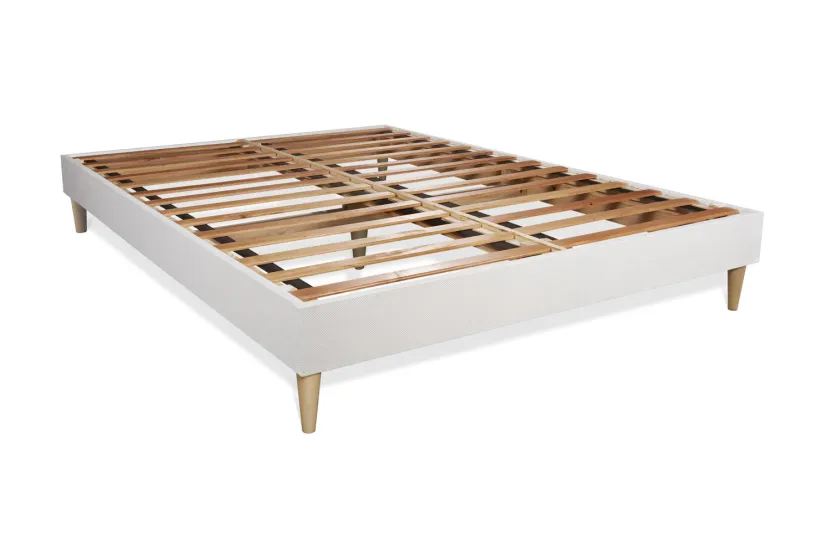 Pack lit complet 140x190 cm - Matelas + Sommier Blanc (en kit) + 2 oreillers + Couette - Flexy