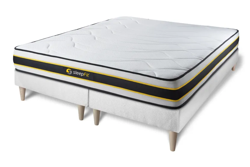 Ensemble Matelas Sommier 180x200 cm - 2 Sommiers Blanc - Flexy