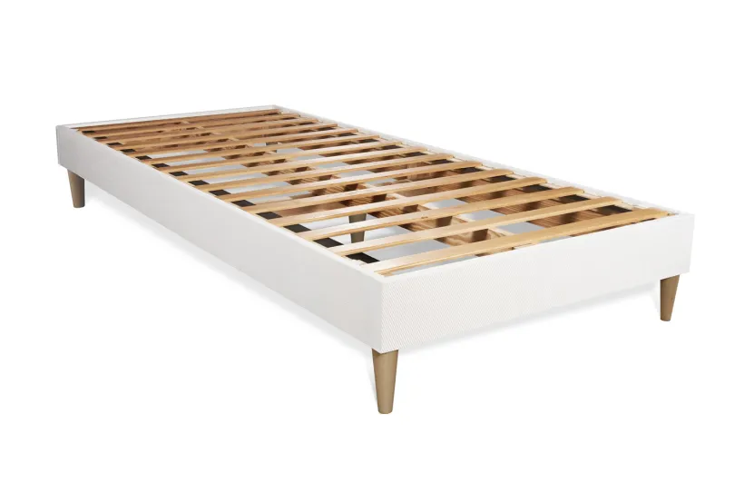 Ensemble Matelas Sommier 90x200 cm - Sommier Blanc (en kit) - Soft