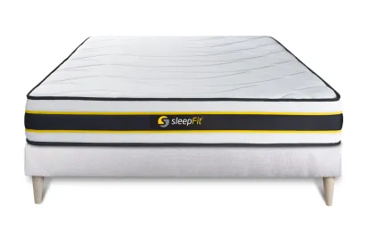Ensemble Matelas Sommier 160x210 cm - Sommier Blanc (en kit) - Flexy