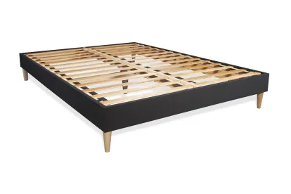 Ensemble Matelas Sommier 160x190 cm - Sommier Noir (en kit) - Ultra