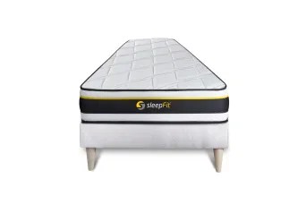 Ensemble Matelas Sommier 90x190 cm - Sommier Blanc (déjà monté) - Soft