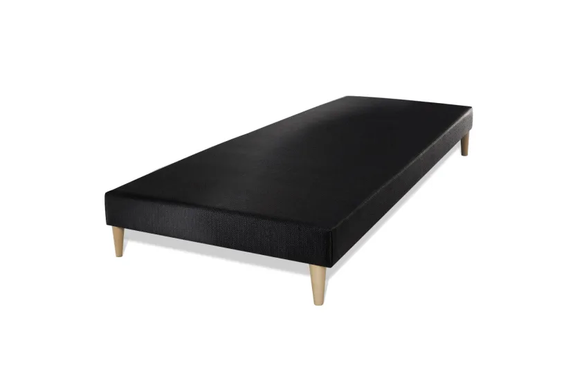 Ensemble Matelas Sommier 90x200 cm - Sommier Noir (déjà monté) - Flexy