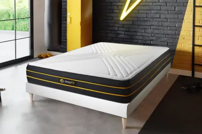 Ensemble Matelas Sommier 140x210 cm - Sommier Blanc (en kit) - Ultra