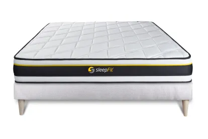 Ensemble Matelas Sommier 140x220 cm - Sommier Blanc (en kit) - Soft