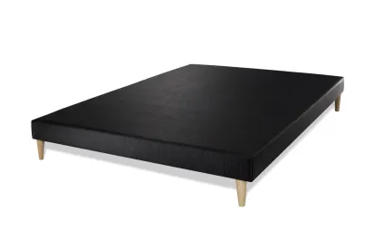 Pack lit complet 140x200 cm - Matelas + Sommier Noir + 2 oreillers + Couette - Flexy