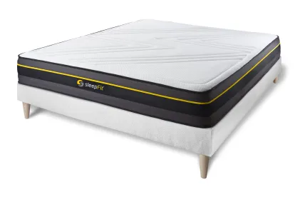 Ensemble Matelas Sommier 180x190 cm - Sommier Blanc (en kit) - Active