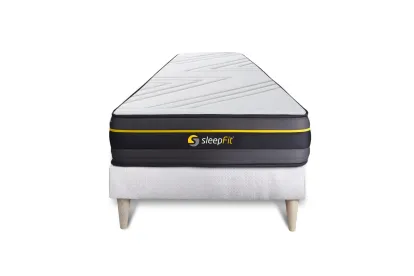 Ensemble Matelas Sommier 90x200 cm - Sommier Blanc (en kit) - Active