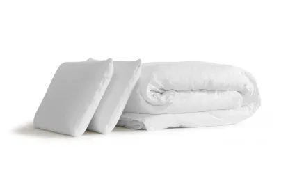 Pack lit complet 160x200 cm - Matelas + Sommier Noir + 2 oreillers + Couette - Ultra